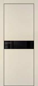 Межкомнатная дверь PX-13 черная кромка с 4-х ст. Бежевый матовый