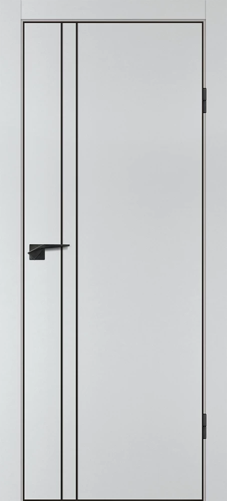 Фото Межкомнатная дверь P-20  черный молдинг PET,  кромка ABS черная c 4-х ст. Сапфир матовый