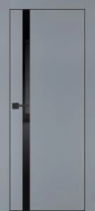 Межкомнатная дверь PX-8  черная кромка с 4-х ст. Серый матовый
