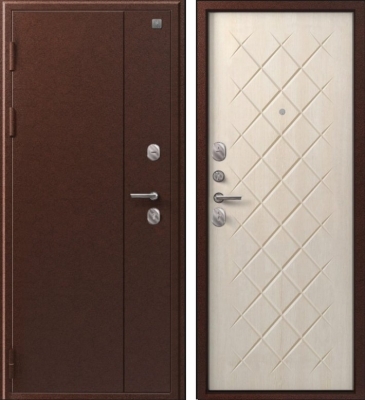 Дверь V-02 медь антик - седой дуб